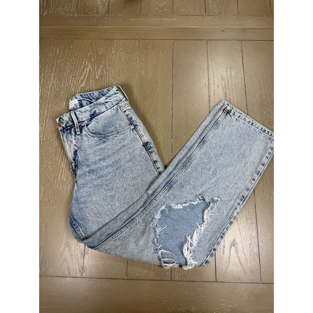 Good American Good Heritage Destroyed Jeans Size 2/26 Acid Wash Grunge Y2K